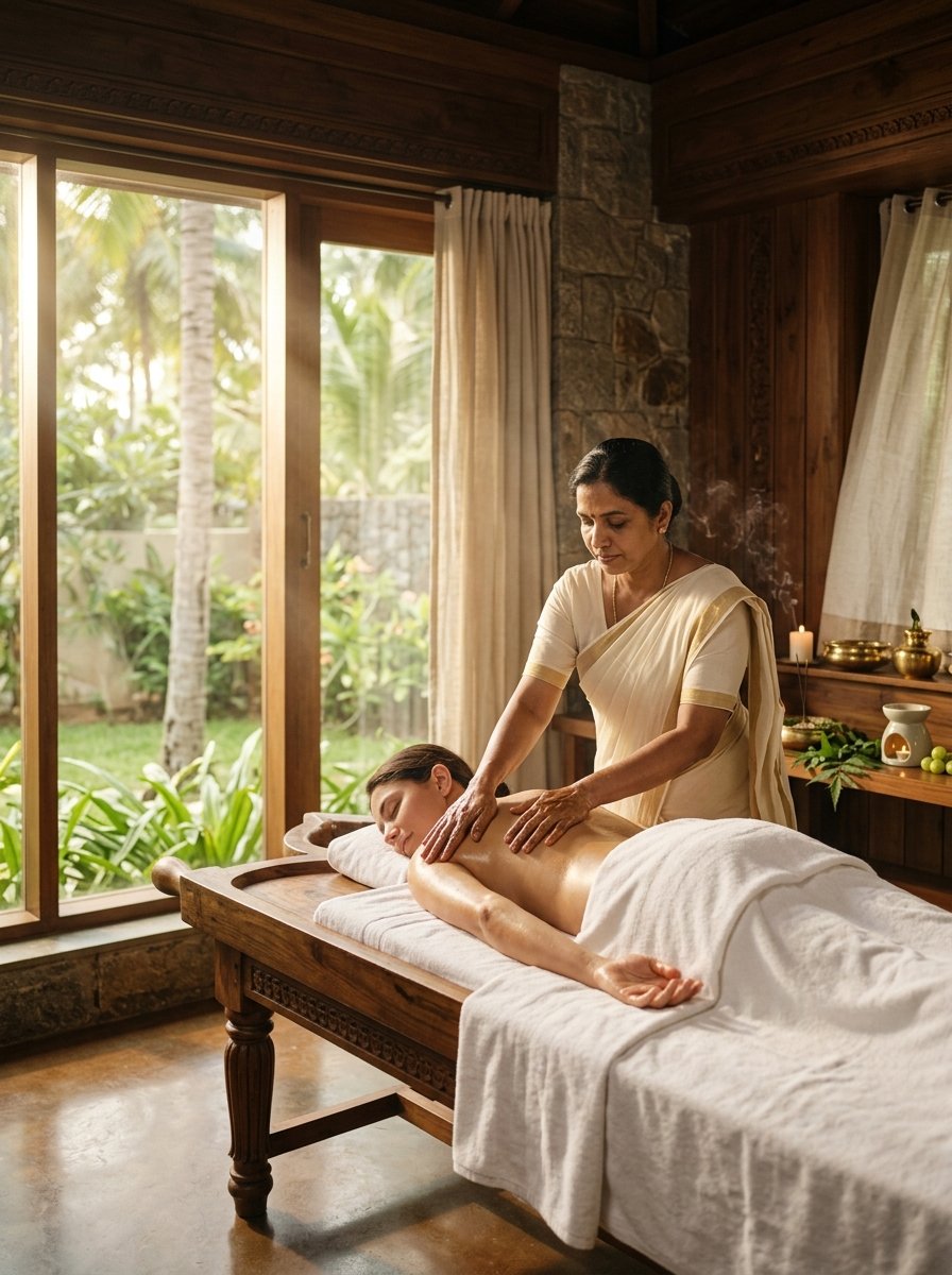Ayurvedic therapy massage in the sanctuary
